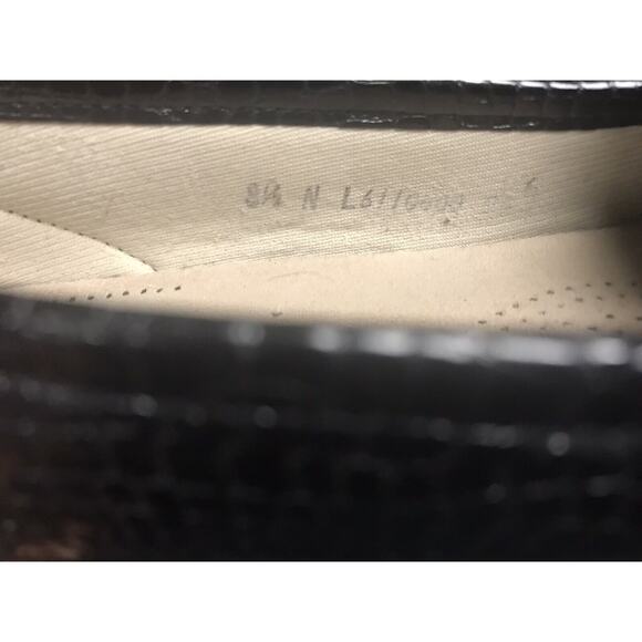 SAS Shoes Womens 8.5 N Simplify Croc Print Tripad Comfort Black Leather Loafers - Picture 7 of 7